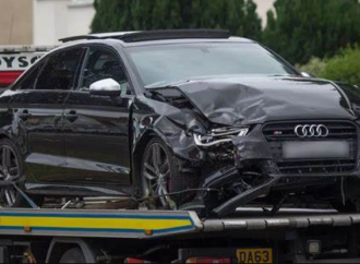 Audi Driver Involved in Two Accidents at Once in Tense Traffic Incident